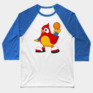 Parrot as Basketball player with Basketball Baseball T-Shirt